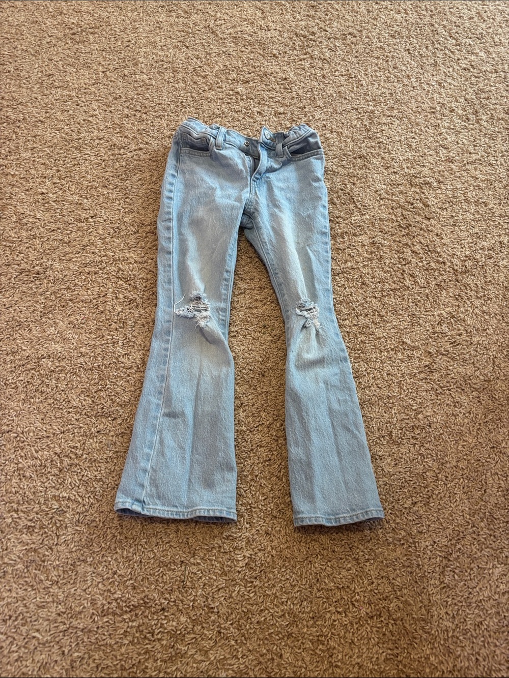 Old Navy Light Blue Flare Jeans with Knee Rips